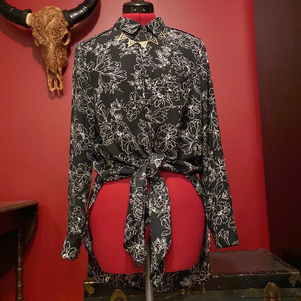 Oversized long sleeve blouse dress/kimono/shirt.